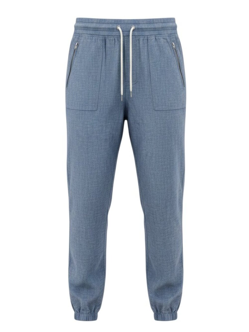 Athleta Cabo Linen Jogger Pants Blue Chambray Women's Size 10 EUC